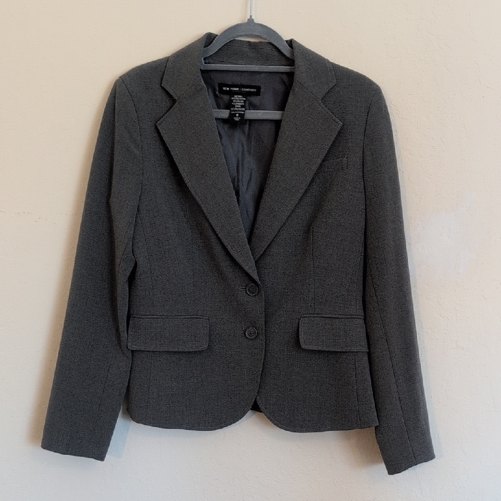 New York & Company Charcoal Blazer Size 8 - Picture 2 of 10